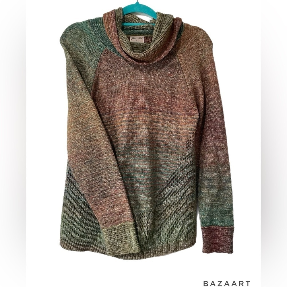 Jillian Nicole Technicolor sweater with cowl neck. Size M. U5 - Picture 2 of 5